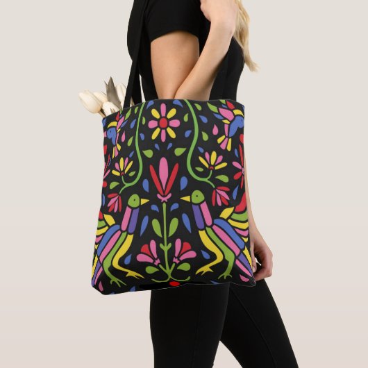 Floral Mexicaanse Design Tote Bag (Dichtbij)
