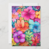 Floral Mexicaanse Fiesta Bloemen Bruiloft Kaart (Achterkant)