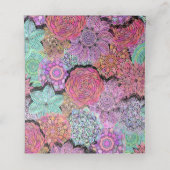 Floral Mexicaanse Fiesta Mandala tafelkaarten Plaatskaartje (Binnenkant ongevouwen)