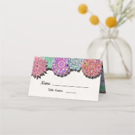Floral Mexicaanse Fiesta Mandala tafelkaarten Plaatskaartje
