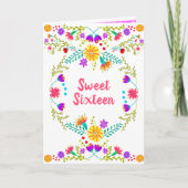 Floral Mexicaanse Fiesta Wit en Roze Zoet 16 (Voorkant)