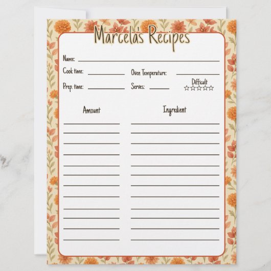  Floral Mexicaanse Receptiepagina's voor Multomap (Voorkant)