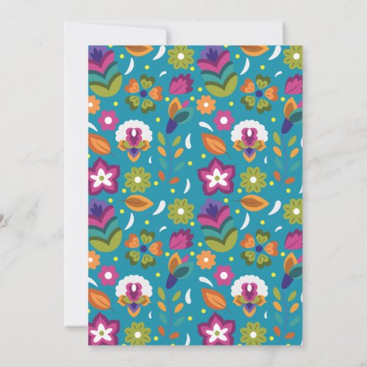 Floral Mexicaanse stijl rijden per Vrijgezellenfee Kaart (Achterkant)