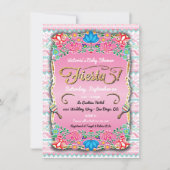 Floral Mexican Fiesta Baby shower Kaart (Voorkant)