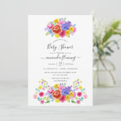 Floral Mexican Fiesta Baby shower Kaart (Staand voorkant)