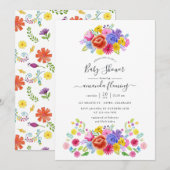 Floral Mexican Fiesta Baby shower Kaart (Voorkant / Achterkant)