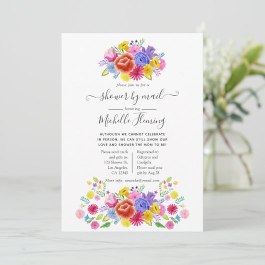 Floral Mexican Fiesta Baby shower per post Kaart (Staand voorkant)