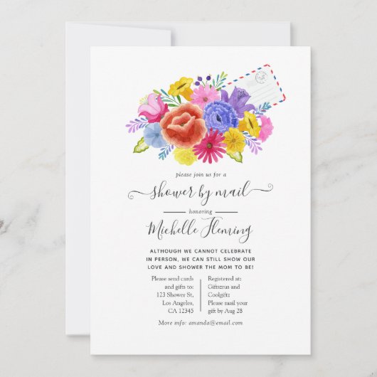 Floral Mexican Fiesta Baby shower per post Kaart (Voorkant)