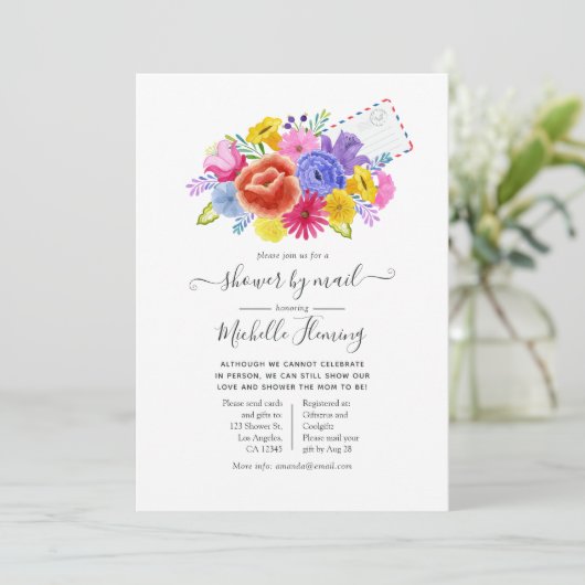 Floral Mexican Fiesta Baby shower per post Kaart (Staand voorkant)