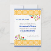 Floral Mexican Fiesta & Papel Picado - Royal Blue Save The Date (Achterkant)