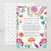 Floral Mexican Fiesta Reduced Wedding Guest List Aankondiging (Voorkant / Achterkant)
