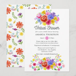 Floral Mexican Fiesta Virtual Vrijgezellenfeest Kaart