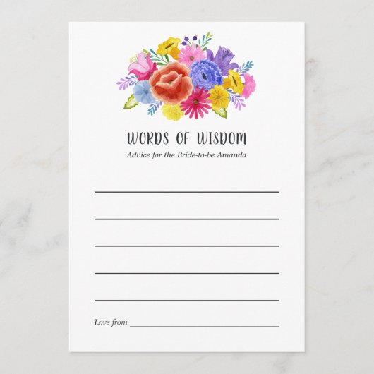 Floral Mexican Fiesta Vrijgezellenfeest Advieskaart (Voorkant)