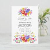 Floral Mexican Fiesta Vrijgezellenfeest per post Kaart (Staand voorkant)