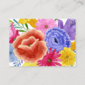 Floral Mexican Fiesta Wedding Accommodations Informatiekaartje (Achterkant)