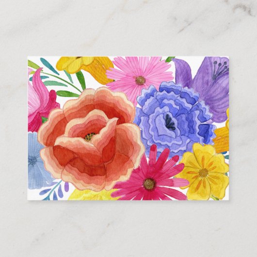 Floral Mexican Fiesta Wedding Accommodations Informatiekaartje (Achterkant)