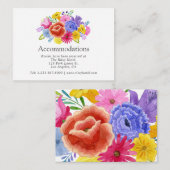 Floral Mexican Fiesta Wedding Accommodations Informatiekaartje (Voorkant / Achterkant)