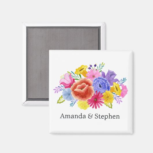 Floral Mexican Fiesta Wedding Magneet (Voorkant / Achterkant)