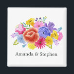 Floral Mexican Fiesta Wedding Magneet<br><div class="desc">Fiesta trouwfeesten die zijn ontworpen om snel en gemakkelijk aan te passen aan de specificaties van uw evenement. Als uw namen een beetje van-gecentreerd wanneer ingegaan kijken,  "klik om verder"aan te passen (de blauwe verbinding bij de bodem van "deze sjabloon aanpassen") om gemakkelijk op het ontwerpgebied aan te passen.</div>