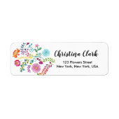 Floral Mexican Flowers Cute Personalized Custom Etiket (Voorkant)