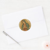 Floral Mexican Mary Guadalupe Religious Ronde Sticker (Envelop)