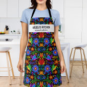 Floral Mexican Pattern Abuela's Kitchen Custom Schort