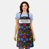 Floral Mexican Pattern Abuela's Kitchen Custom Schort (Gedragen)