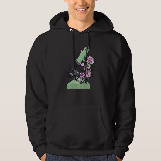Floral Microscope Medical Laboratory Biology Micro Hoodie (Voorkant)