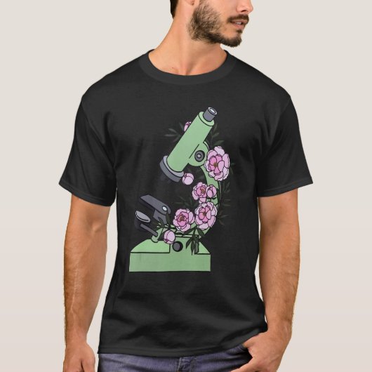 Floral Microscope Medical Laboratory Biology Micro T-shirt (Voorkant)