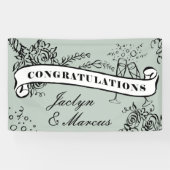 Floral Milestone Champagne Gefeliciteerd Spandoek (Horizontaal)