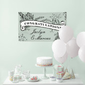 Floral Milestone Champagne Gefeliciteerd Spandoek