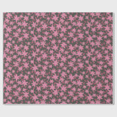 Floral Mille Fleurs bloemenmotief Paarse roze Cadeaupapier (Vlak)