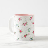 Floral Mini Rozen Tweekleurige Koffiemok (Voorkant links)