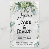 Floral minimal groene Elegant Wedding Waterverf (Voorkant)