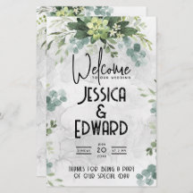 Floral minimal groene Elegant Wedding Waterverf