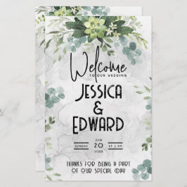 Floral minimal groene Elegant Wedding Waterverf