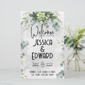 Floral minimal groene Elegant Wedding Waterverf (Staand voorkant)