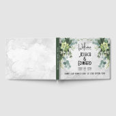 Floral minimal groene Elegant Wedding Waterverf Gastenboek (Volledig)