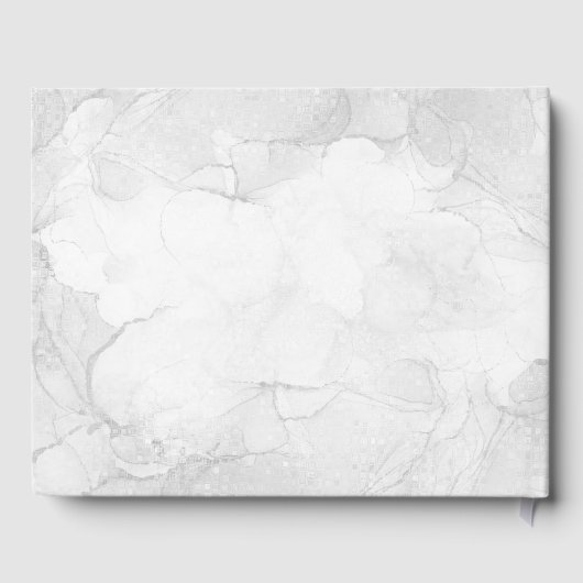 Floral minimal groene Elegant Wedding Waterverf Gastenboek (Achterkant)
