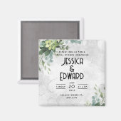 Floral minimal groene Elegant Wedding Waterverf Magneet (Voorkant / Achterkant)