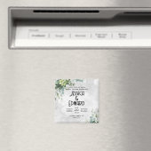 Floral minimal groene Elegant Wedding Waterverf Magneet (Insitu (Vaatwasser))