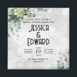 Floral minimal groene Elegant Wedding Waterverf Magneet<br><div class="desc">Groene elegante waterverf met weinig design voor een elegante bruiloft!</div>