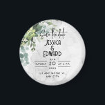 Floral minimal groene Elegant Wedding Waterverf Magneet<br><div class="desc">Groene elegante waterverf met weinig design voor een elegante bruiloft!</div>