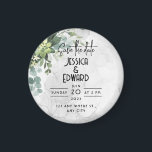 Floral minimal groene Elegant Wedding Waterverf Magneet<br><div class="desc">Groene elegante waterverf met weinig design voor een elegante bruiloft!</div>