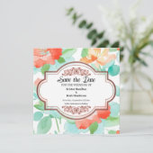 Floral Minimal Wedding Save The Date Kaart (Staand voorkant)