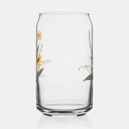 Floral minimalist blikvorm glas (Links)
