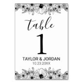 Floral Minimalist Botanical Wedding Table Number  Kaart (Voorkant)