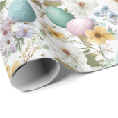 Floral Minimalist Eggs | Easter Wrapping Paper Cadeaupapier (Rol Hoek)