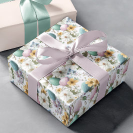 Floral Minimalist Eggs | Easter Wrapping Paper Cadeaupapier