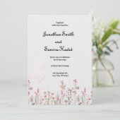 Floral minimalist Weddenschap Kaart (Staand voorkant)